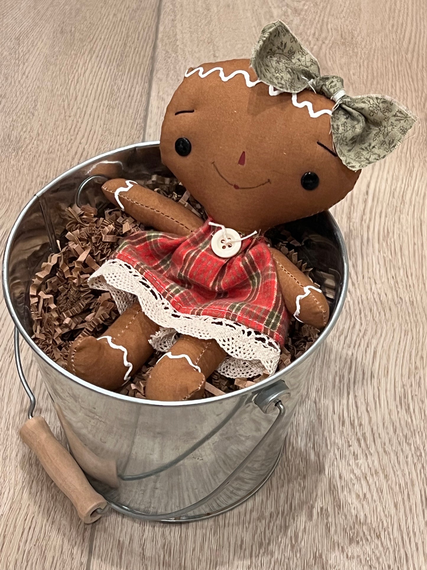 Red Plaid gingerbread doll